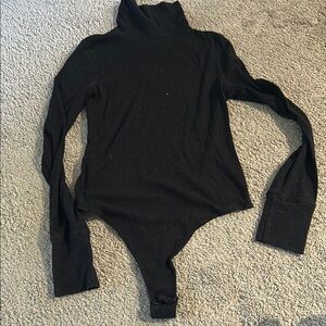 Aerie Black Fitted Long Sleeve Bodysuit